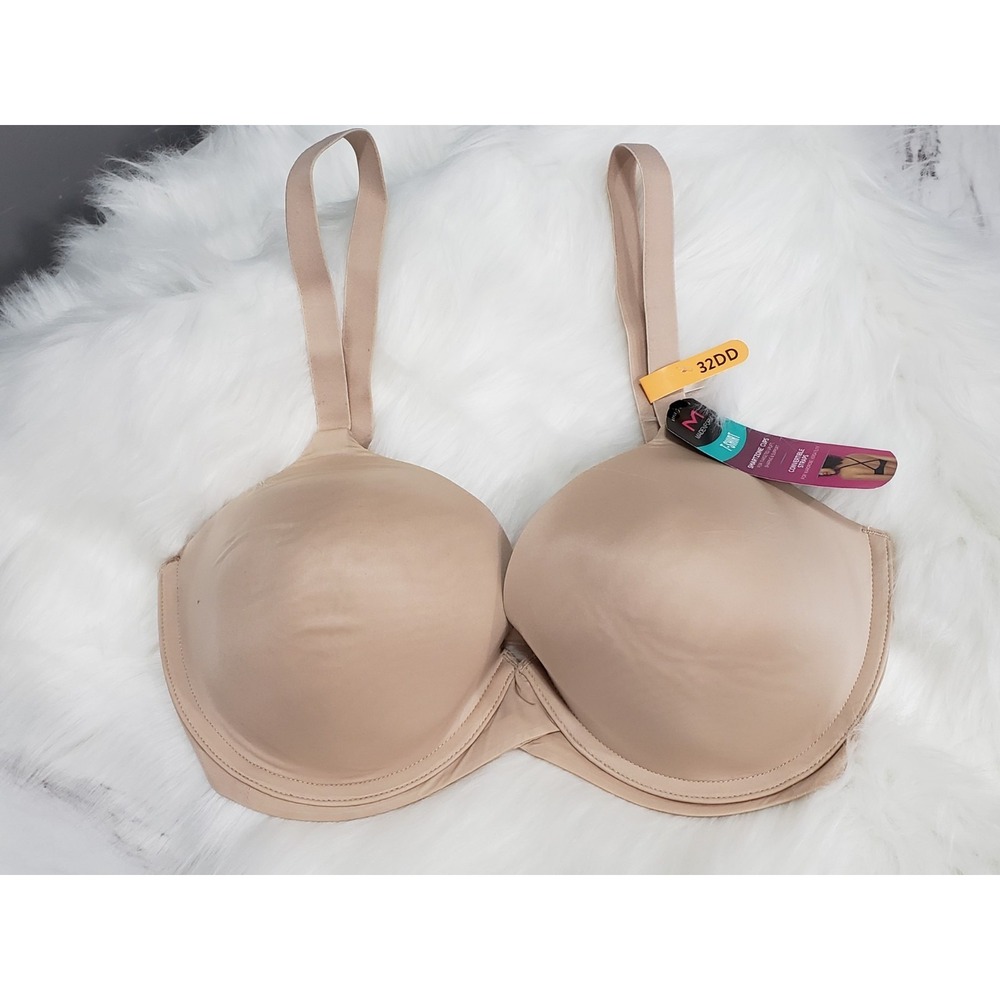 NEW 32DD Maidenform One-Fab-Fit 2.0 T-Shirt Shaping Underwire Bra DM7543 Neutral